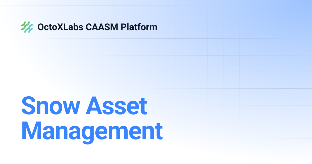 Snow Asset Management | OctoXLabs CAASM Platform
